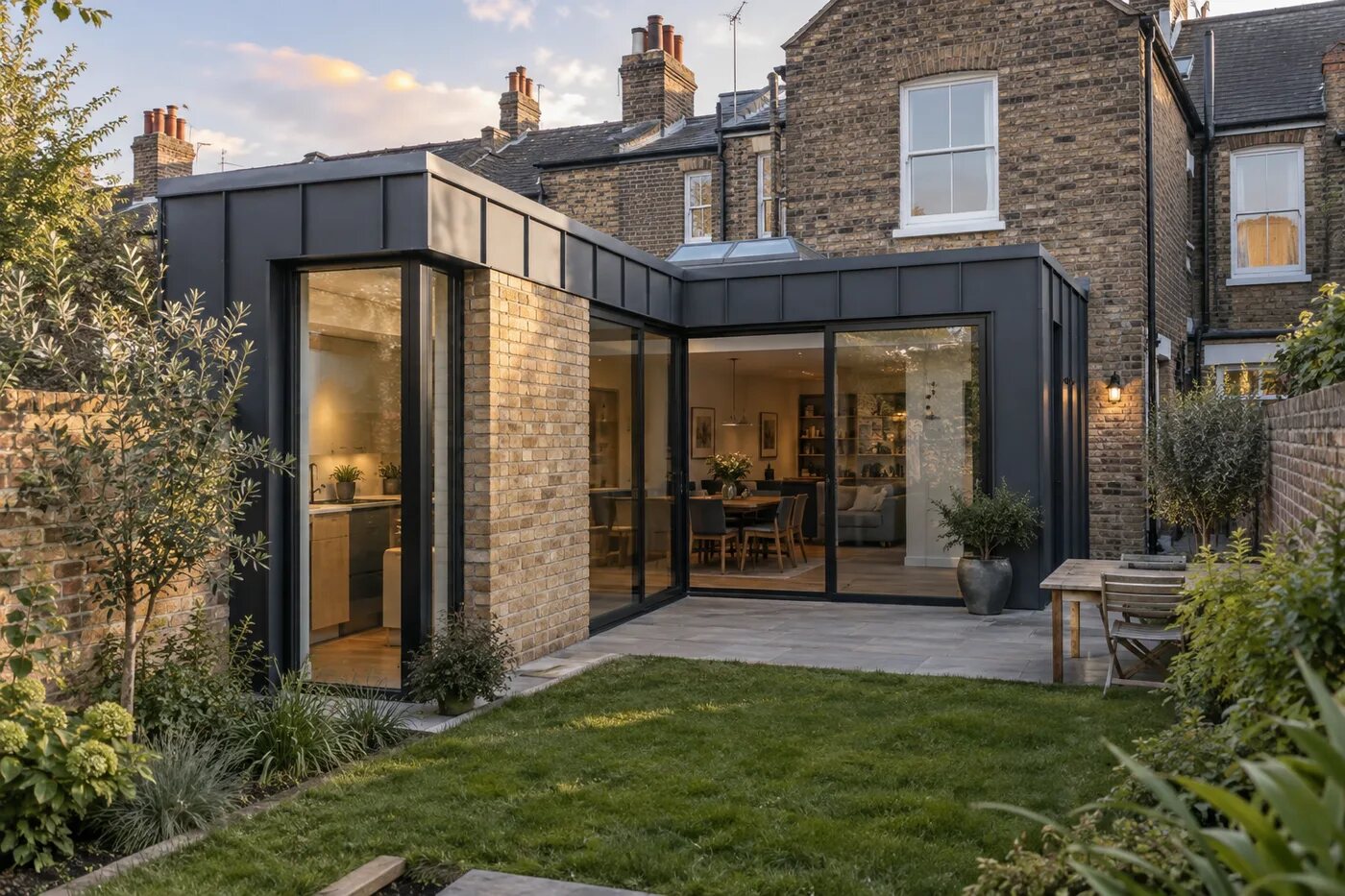 Contemporary side-return and rear extension on a Victorian terraced house